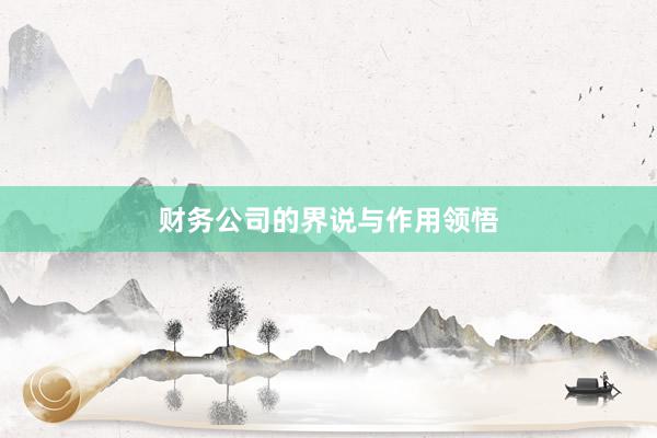 财务公司的界说与作用领悟